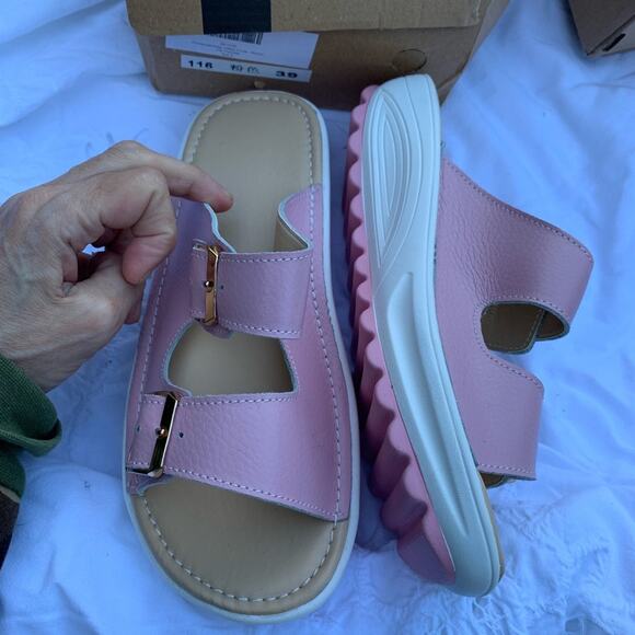 NEW  FLATFORM WEDGE ADJUSTABLE SANDALS 8 - Picture 1 of 5